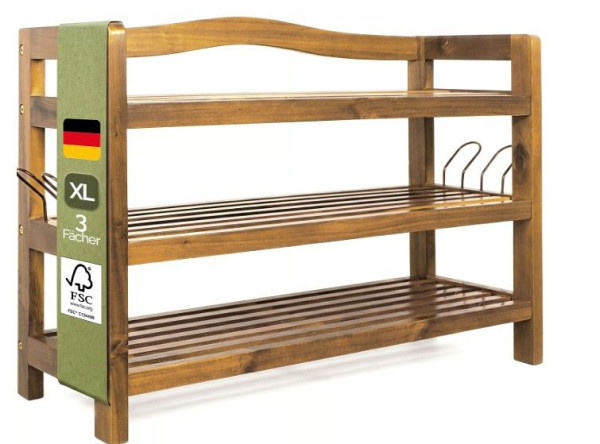 casaria Schuhregal aus Akazienholz 3 Etagen, 105379