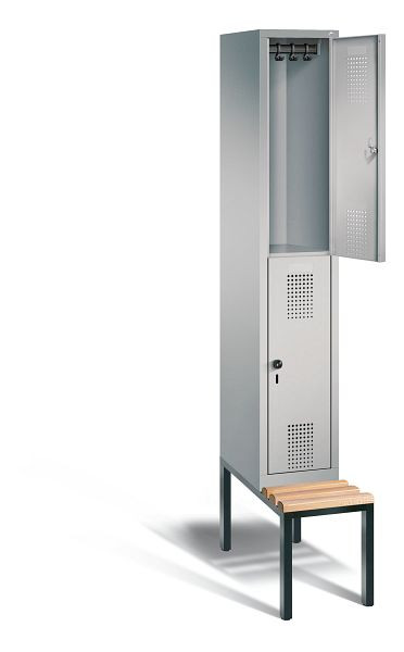 C+P Spind doppelstöckig Evolo, H2090xB320xT815mm, Farbe: Weißaluminium, 48350-10 S10086