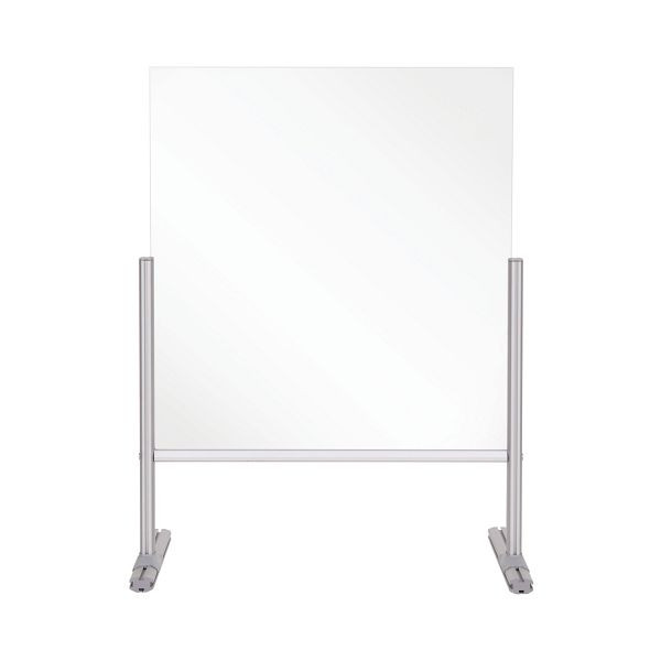Bi-Office Thekenaufsatz, Spritzschutz, Acryl, mit Aluminiumrahmen und Aluminiumfüßen 65x87x42,5cm, DSP692941