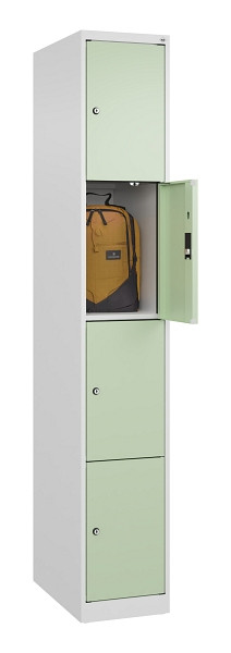 C+P Schließfachschrank Evolo PLUS, 4 Fächer, 1850x300x500mm, 9016/6019, 049000-104 S10019