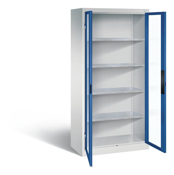C+P Werkzeugschrank Acurado, H1950xB930xT500mm, Farbe: Lichtgrau / Enzianblau, Muldengriff, 8921-0552 S10014