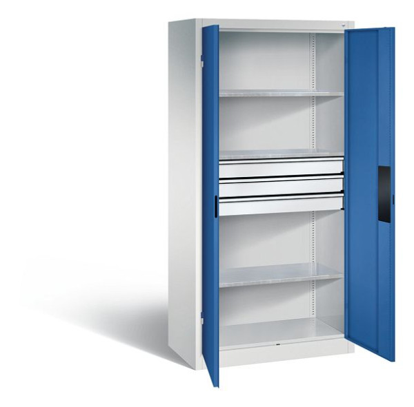 C+P Werkzeugschrank Acurado, H1950xB930xT500mm, Farbe: Lichtgrau / Enzianblau, Muldengriff, 8921-5230 S10087