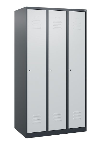 C+P Umkleidespind Classic PLUS, 3 Abteile, 1700x900x500mm, 7016/7035, Zylinderschlösser, 0800007-30 S10022
