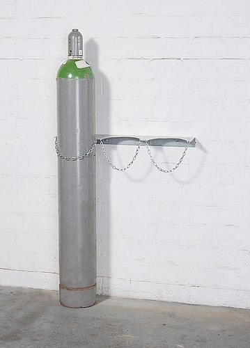 DENIOS Gasflaschen-Wandhalterung WH 230-S, Stahl, verzinkt, für 3 Flaschen (Ø 230 mm), 136484