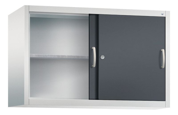 C+P Aufsatzschrank Acurado, H790xB1200xT400mm, Farbe: Lichtgrau / Schwarzgrau, Bügelgriff, 2 OH, 2045-09 S10052