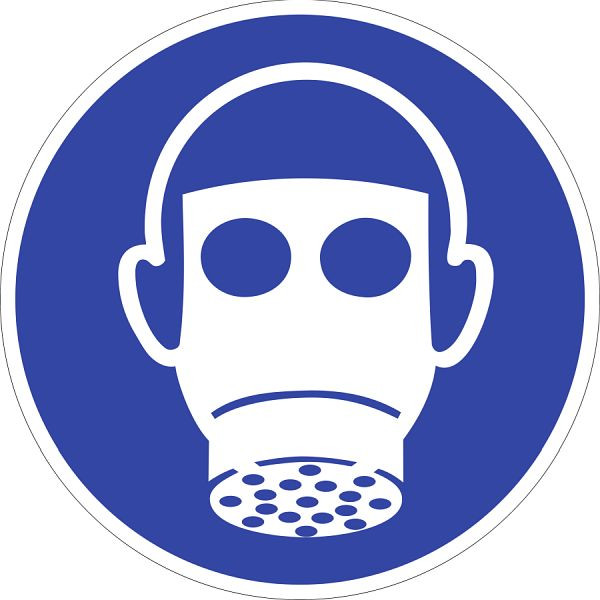 Moedel Atemschutz benutzen, ISO 7010, Aluminium 1,8 mm, Ø 400 mm, 96410