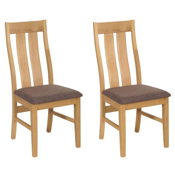 Mendler 2er-Set Esszimmerstuhl HWC-M58, Küchenstuhl Lehnstuhl Stuhl, Stoff/Textil Massiv-Holz, helles Gestell, taupe, 104677