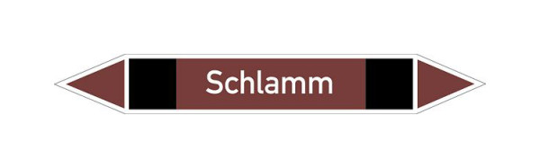 Schilder Klar Rohrleitungskennzeichen Schlamm, 187x26 mm Folie selbstklebend, 101672/61