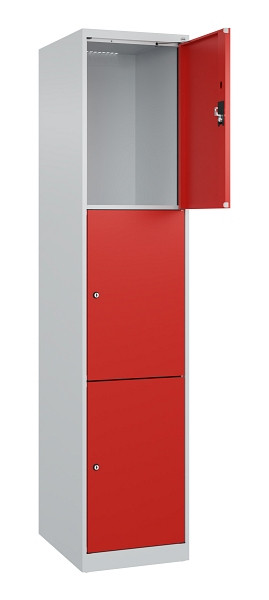 C+P Schließfachschrank Evolo PLUS, 3 Fächer, 1850x400x500mm, 7035/3020, 049000-123 S10005