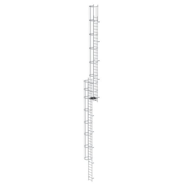 Munk Günzburger Steigtechnik Mehrzügige Steigleiter mit Rückenschutz (Bau) Aluminium eloxiert 18,28m, 500165