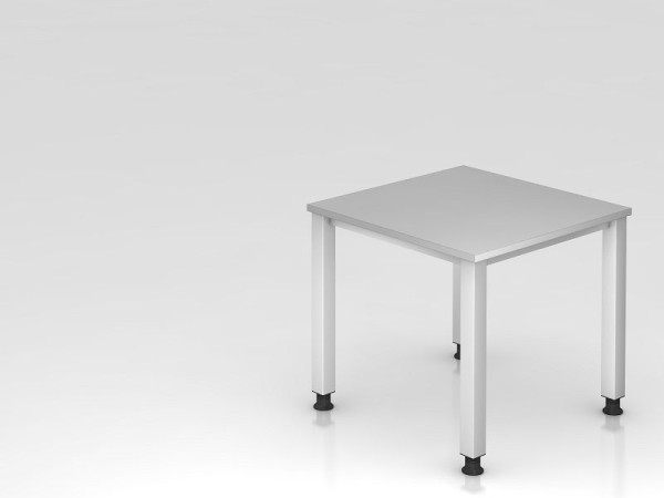 Hammerbacher Schreibtisch 4-Fuß eckig 80x80cm Grau, Rechteckform, VQS08/5/S