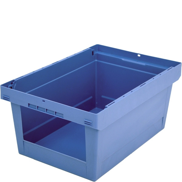 BITO Mehrwegbehälter MB ohne Zubehör/Gefahrgut /MB 64274 600x400x273 taubenblau, Entnahmeöffnung stirnseitig, C0401-0021