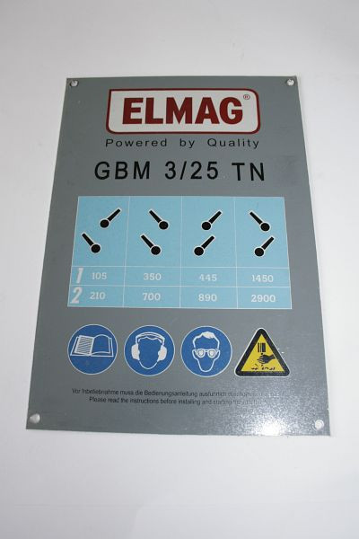 ELMAG Frontplatte zu GBM 3/25 TN, 9802080, 9000098020806