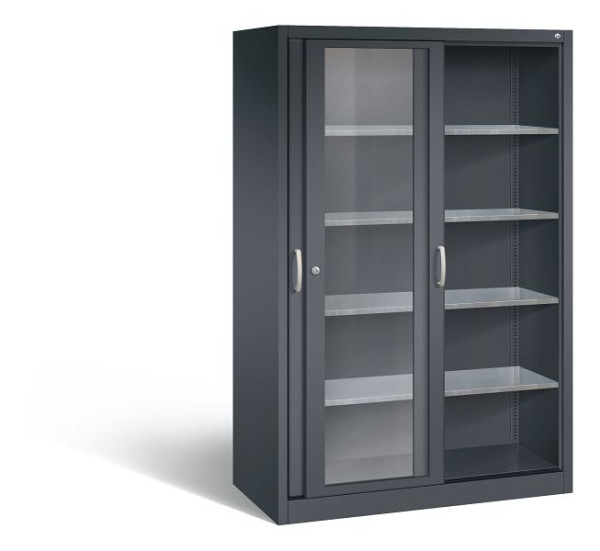 C+P Schiebetürenschrank Acurado, H1950xB1200xT600mm, Farbe: Schwarzgrau, Bügelgriff, 2069-055 S10035