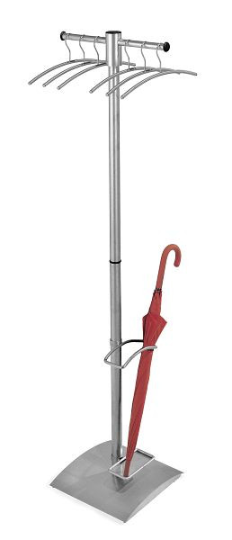 Kerkmann Garderobenständer G12, B 550 x T 370 x H 1750 mm, alusilber, 30690914