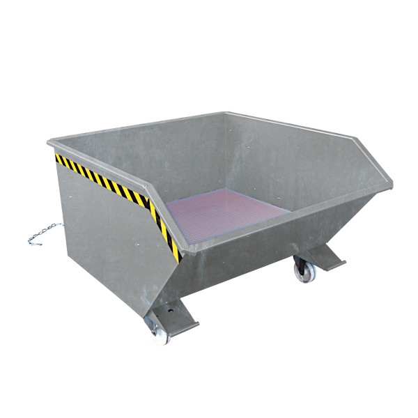Eichinger Industrie Spänebehälter mit Lochblech-Boden und Ablasshahn, 1000 kg, 300 Liter, feuerverzinkt, 20440400002000