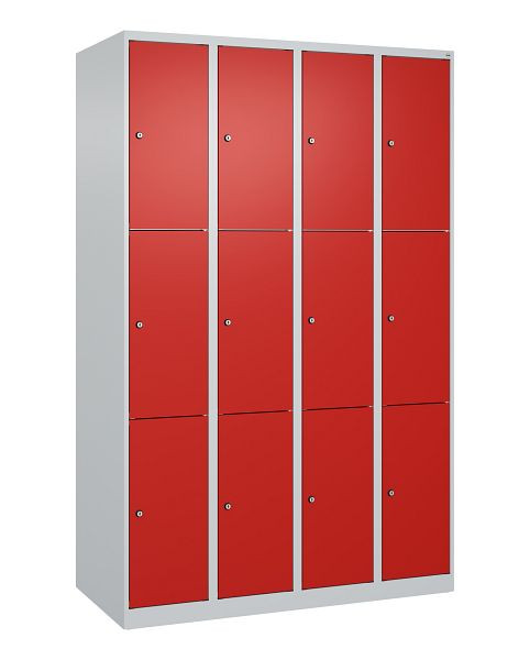 C+P Schließfachschrank Classic PLUS, 4 Abteile mit je 3 Fächern, 1850x1200x500mm, 7035/3020, 080000-403 S10002