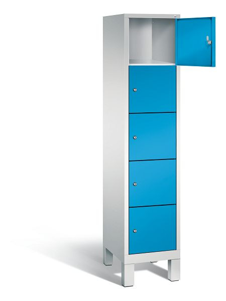 C+P Schließfachschrank Evolo, H1850xB420xT500mm, Farbe: Lichtgrau / Lichtblau, 48010-125 S10023