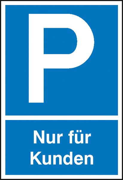 SafetyMarking Parkplatzschild, Symbol: P, Text: Nur für Kunden, BxH 40x60 cm, Aluminium, 11.5124