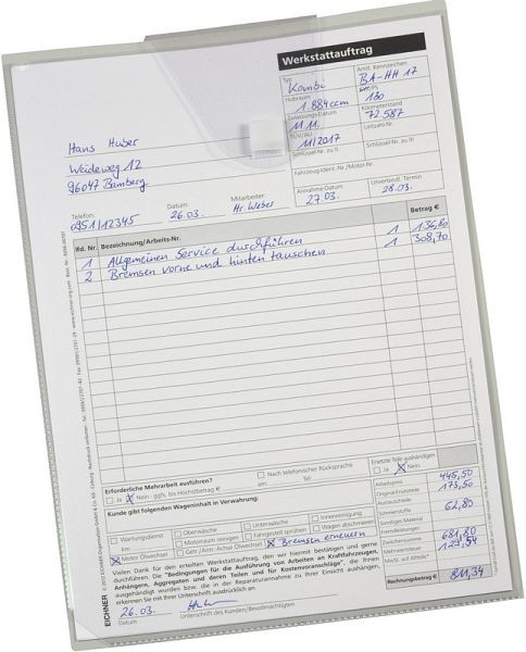 Eichner Auftragsschutzhülle Light, mit Schlüsseltasche, VE: 10 Stück, 9015-00588