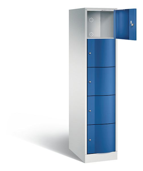 C+P XL-Schließfachschrank Resisto, H1950xB396xT640mm, Farbe: Lichtgrau / Enzianblau, 8570-173 S10002