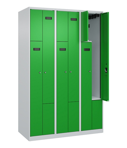 C+P Z-Spind Evolo PLUS, 6 Fächer, 1850x1200x500mm, 7035/6037, Zylinderschloss, 049003-326 S10038