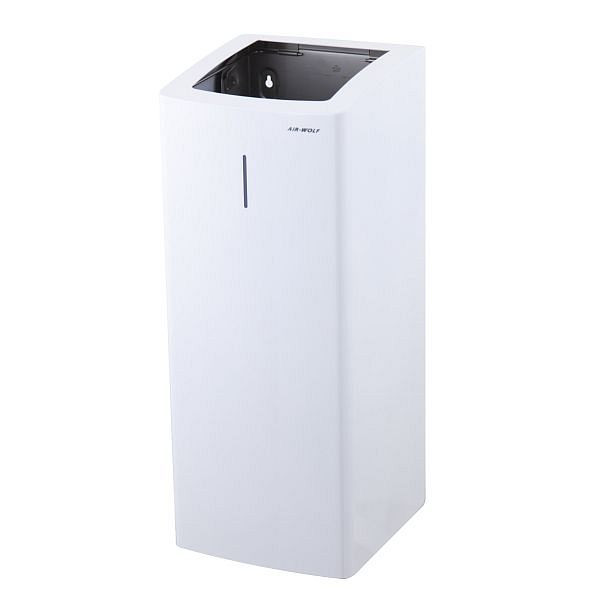 Air Wolf Abfallbehälter mit 50 Liter Volumen, Serie Alpha, H x B x T: 661 x 265 x 280 mm, Edelstahl weiß, 60-136