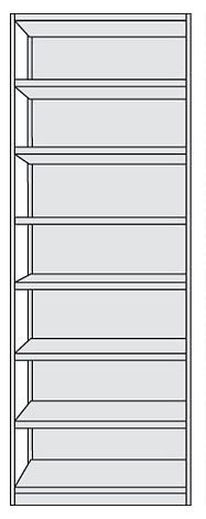 Kerkmann Büro-Komplett-Regal Progress 500, B 960 x T 300 x H 2600 mm, lichtgrau, 50941411