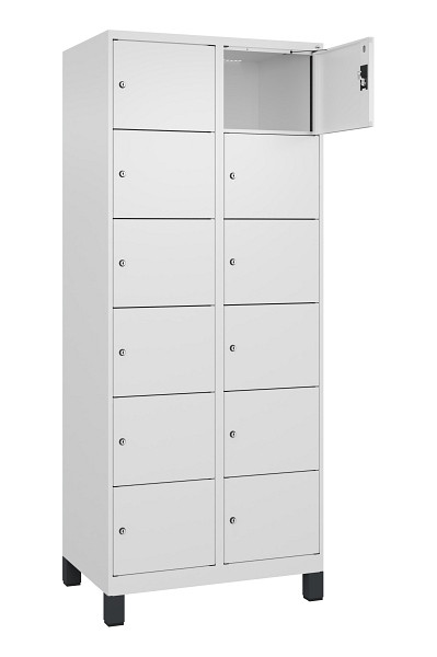 C+P Schließfachschrank Evolo PLUS, mit Füßen, 12 Fächer, 1950x800x500mm, 9016/9, 049010-226 S10020
