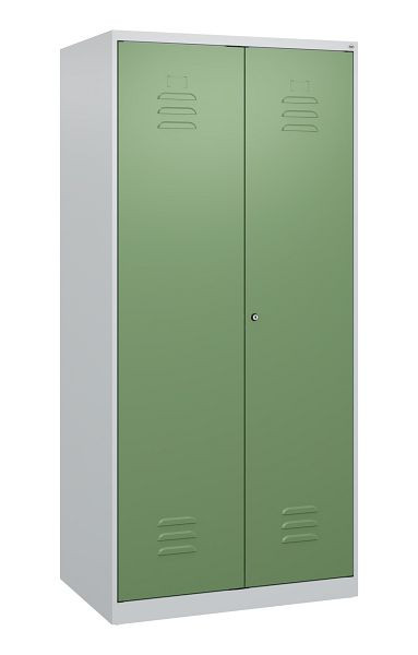 C+P Umkleidespind Classic PLUS SW, 2 Abteile, 1700x800x500mm, 7035/6011, Zylinderschloss, 0800027-22 S10019
