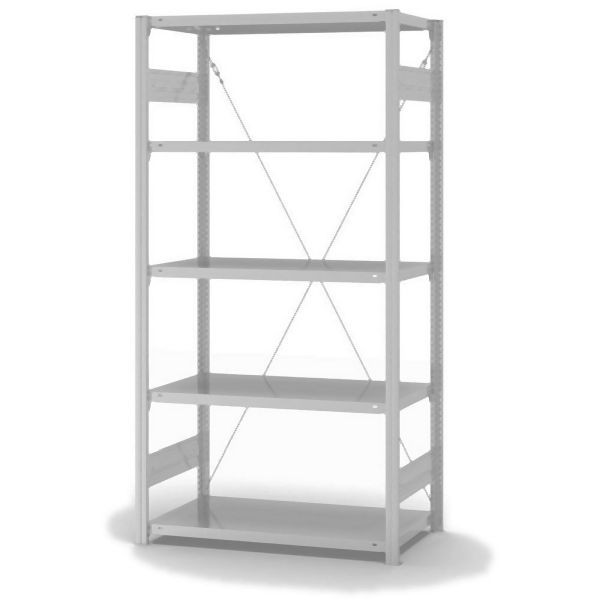 hofe Grundregal, zerlegt, 5 Böden 2000 x 500 x 1000 mm, lichtgrau ähnlich RAL 7035 ableitfähig kunststoffbeschichtet, HKG20510ESD