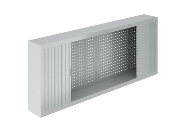 SOFAME Aufbauschrank mit Rollladen für Werkbänke B 2000 x T 250 x H 800 mm, Lichtgrau RAL 7035, W010080108GC