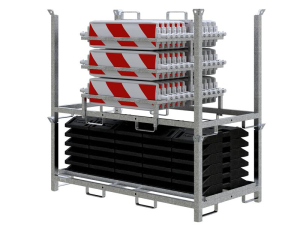 Schake Set, 1x Lager und Transportpalette,30x Fußplatten K1, 1x Lager und Transportpalette, 36x Kunststoffbake Typ 60, Folie Typ RA2/B, 36055/2-SET2