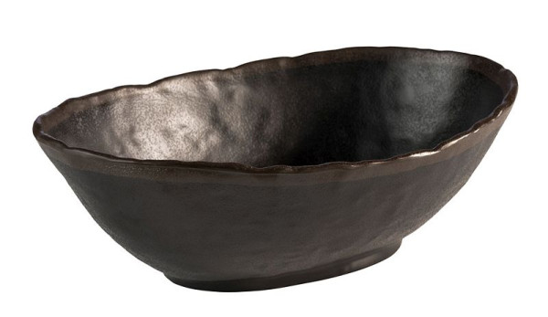 APS Schale -MARONE-, 27,5 x 19 cm, Höhe: 9 cm, Melamin, schwarz, mit braunem Rand, 1,4 Liter, 84733
