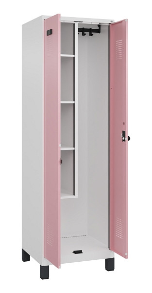 C+P Putzmittel-Spind Evolo PLUS, mit Füßen, 2 Abteile, 1950x600x500mm, 9016/301, Drehriegel, 049110-00 S10018