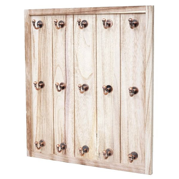 Mendler Tassenhalter Marano, Hängeregal Tassenbrett Wandboard, Shabby-Look Vintage 50x45x5cm, natur, 61479