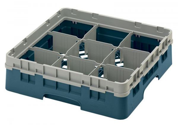 Cambro Spülkorb mit 9 Fächer Camrack® 9 cm Türkis, 9S318414