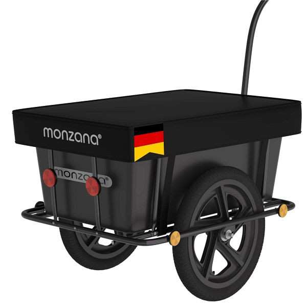 monzana Fahrradanhänger Schwarz 90L inkl Kupplung, 101987