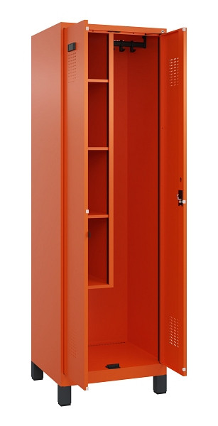 C+P Putzmittel-Spind Evolo PLUS, mit Füßen, 2 Abteile, 1950x600x500mm, 2004/200, Zylinderschloss, 049110-00 S10050