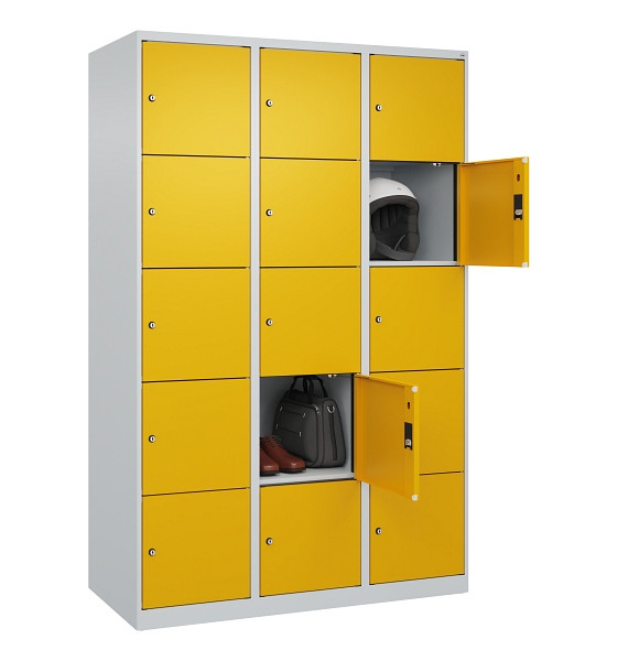 C+P Schließfachschrank Evolo PLUS, 15 Fächer, 1850x1200x500mm, 7035/1004, 049000-325 S10000