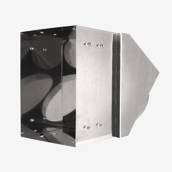 HKW Schurrenkasten mit 45° Winkel Abgang - Edelstahl Ø 250 mm - rechteckig, 708270-25