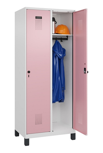 C+P Spind Evolo PLUS, mit Füßen, 2 Abteile, 1950x800x500mm, 9016/3015, Verschluss Drehriegel, Ablageböden 2, 049010-22 S10018