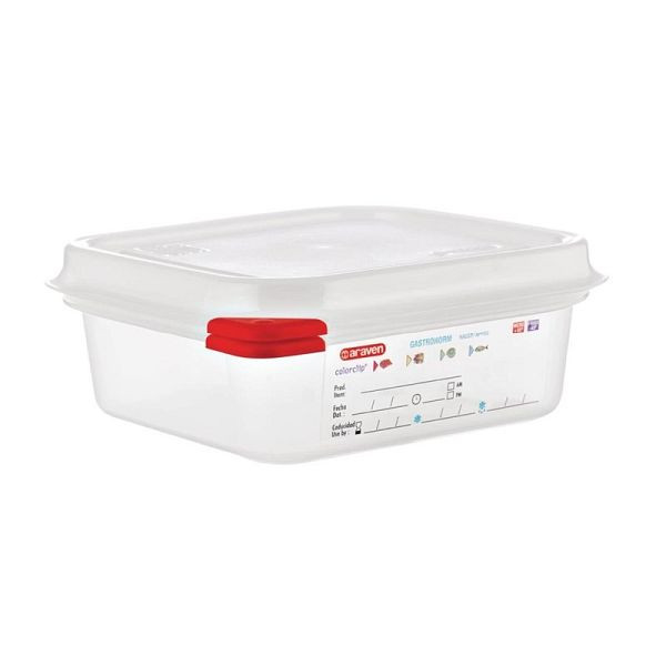 Araven GN1/6 Lebensmittelbehälter mit Deckel 1,1L, VE: 4 Stück, GL264