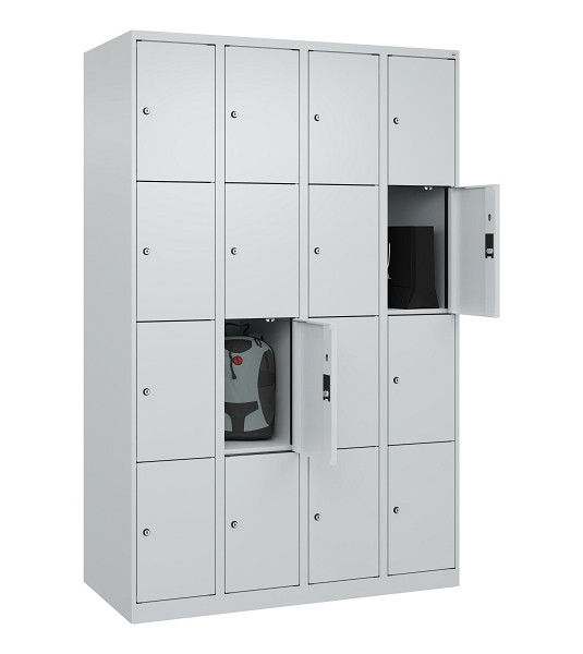 C+P Schließfachschrank Evolo PLUS, 16 Fächer, 1850x1200x500mm, 7035/7035, 049000-404 S10013