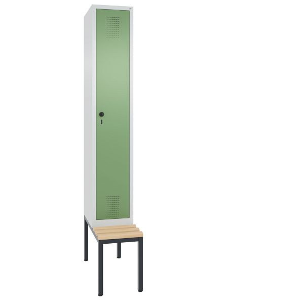 C+P Spind Evolo, 1 Abteil, H2090xB320xT815 mm, Grau/Resedagrün, 48050-10 S10032