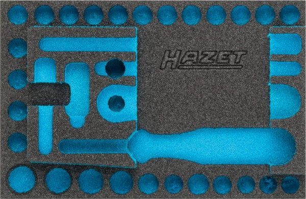 Hazet 2-Komponenten Weichschaum-Einlage, für 854-1, Abmessungen / Länge: 172 mm x 114 mm Ordnungssystem Größe: 1/9 (172 x 114 mm), 163-338L