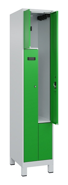 C+P Z-Spind Evolo PLUS, Füße, 2 Fächer, 1950x400x500mm, 7035/6037, Zylinderschloss, 049013-122 S10039