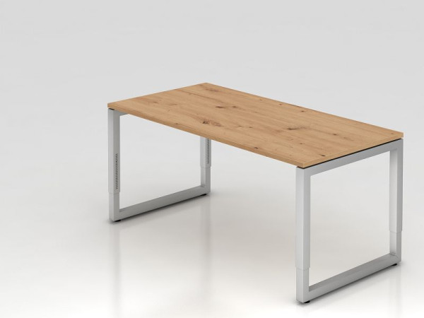 Hammerbacher Schreibtisch RS16, 160 x 80 cm, Platte: Asteiche, 25 mm dick, 2 mm ABS-Kante, Rechteckform mit schwebender Tischplatte, VRS16/R/S