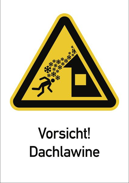 Moedel Vorsicht! Dachlawine ISO 7010, Kombischild, Aluminium, 262x371 mm, 98968