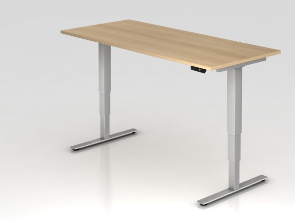 Hammerbacher Sitz-Steh-Schreibtisch elektrisch 180x80cm Eiche, Arbeitshöhe 63,5 -128,5 cm, VXDSM19/E/S